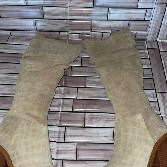 Vince Camuto Women's Alimber Slouch Leather Riding Boots Beige Size 8.5 - Picture 4 of 8